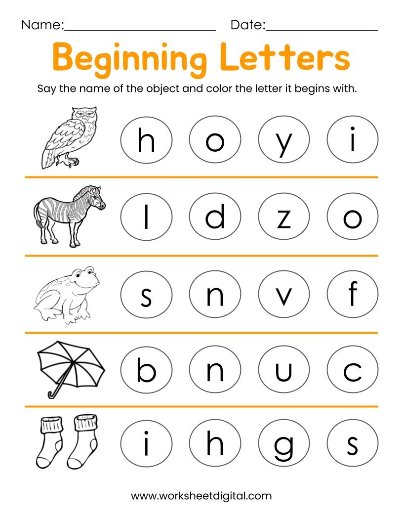 Alphabet Worksheets For Preschoolers Printable