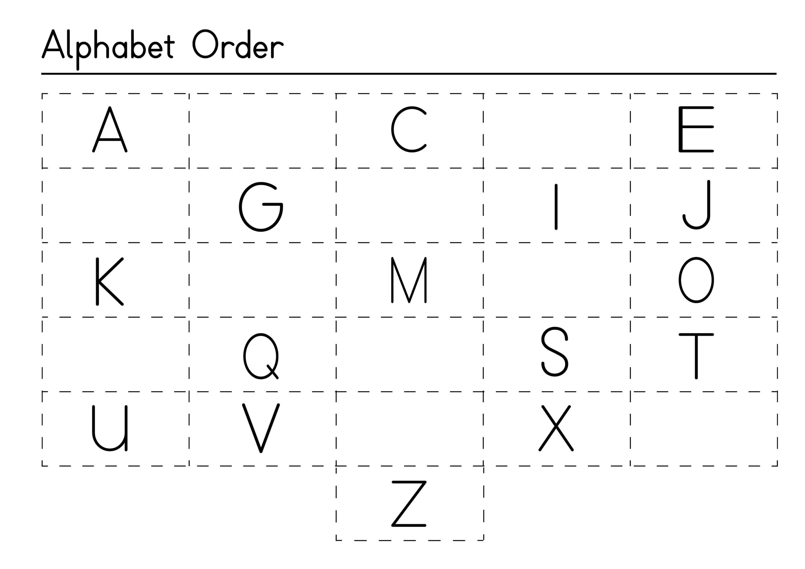 10printable ABC Order Work Mats worksheets Preschool kindergarten 