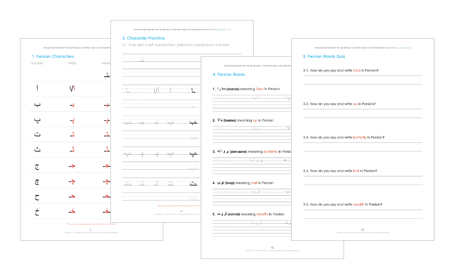 16 Persian Worksheets For Beginners PDF Printables