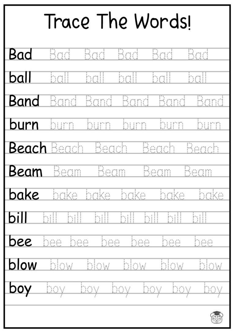 24 Printable Trace The Words Worksheet Alphabetical A Z Capital And Lowercase Words ages 3 7 KG1 To Grade 2 Etsy
