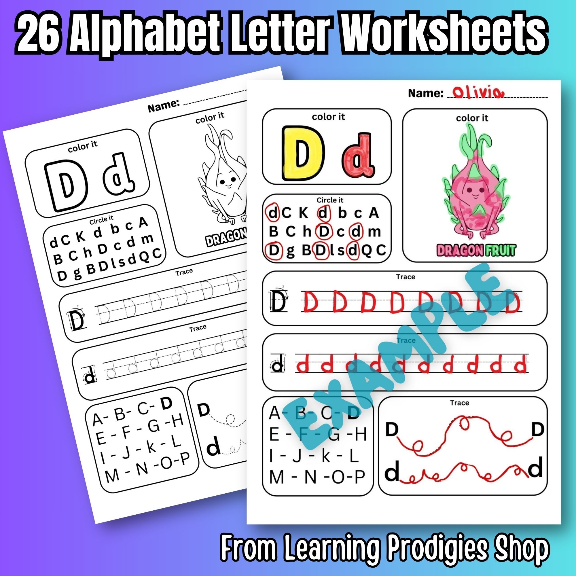 26 Alphabet Worksheets Upper U0026 Lowercase Preschool Kindergarten 