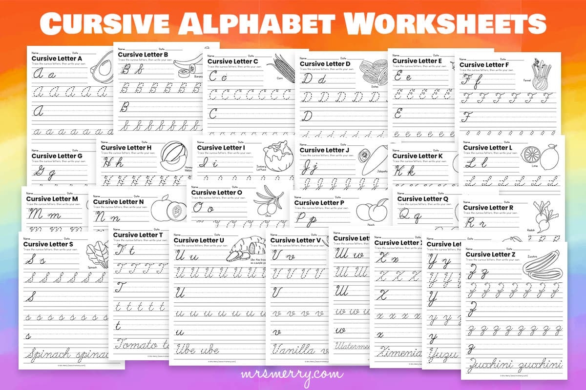 Printable Cursive Alphabet Worksheets