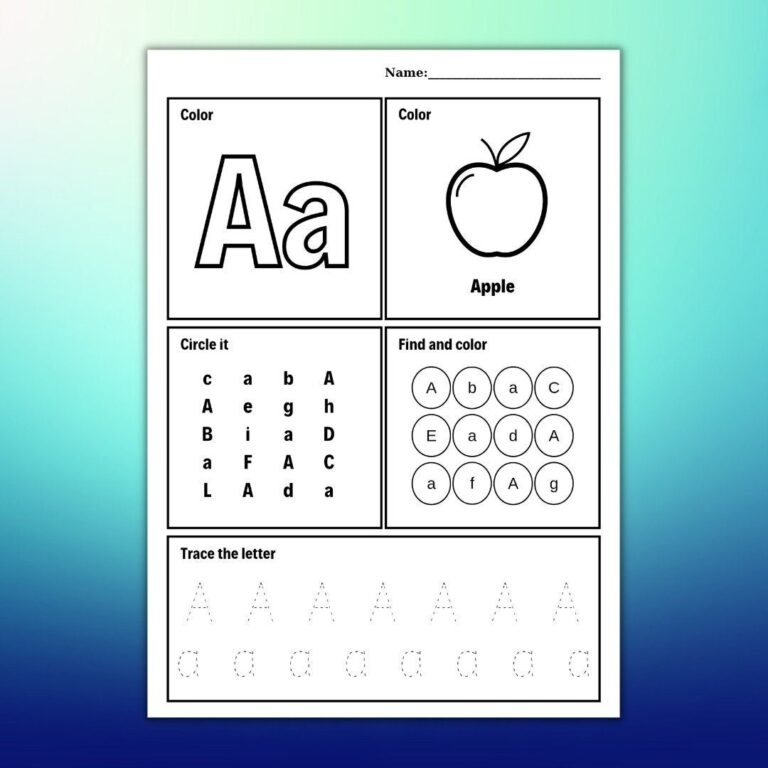 26 Printable Alphabet Worksheets Coloring Pages Circle It Find And Color Trace And Letter Etsy