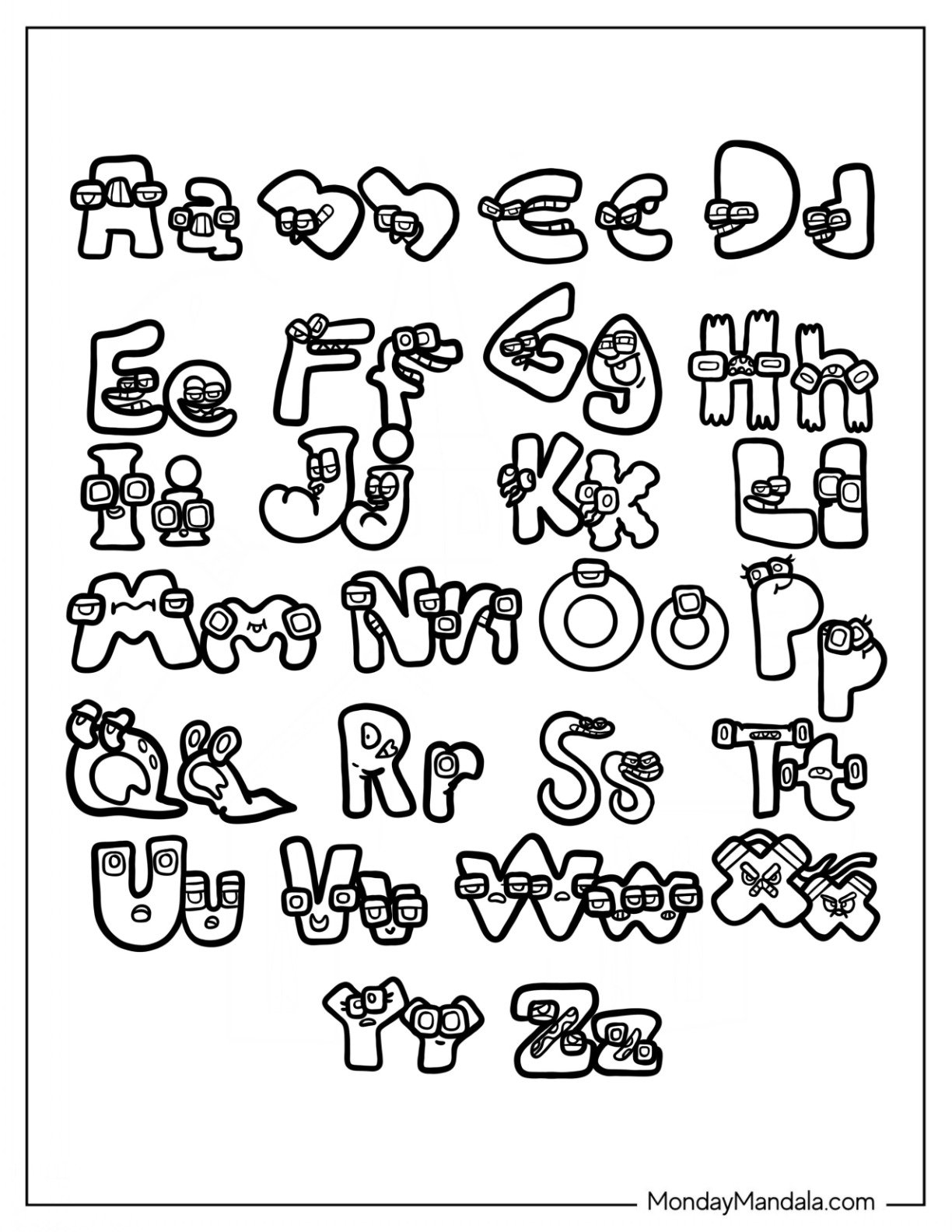 28 Alphabet Lore Coloring Pages Free PDF Printables 