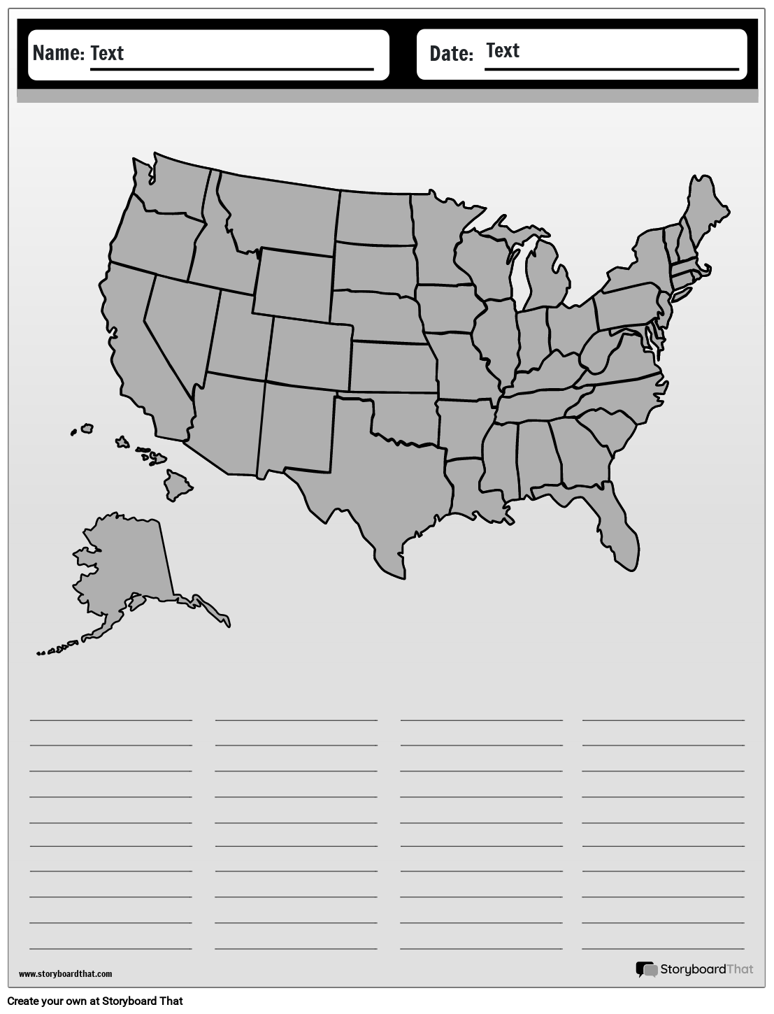 50 States Worksheets Create U0026 Print With Storyboard That