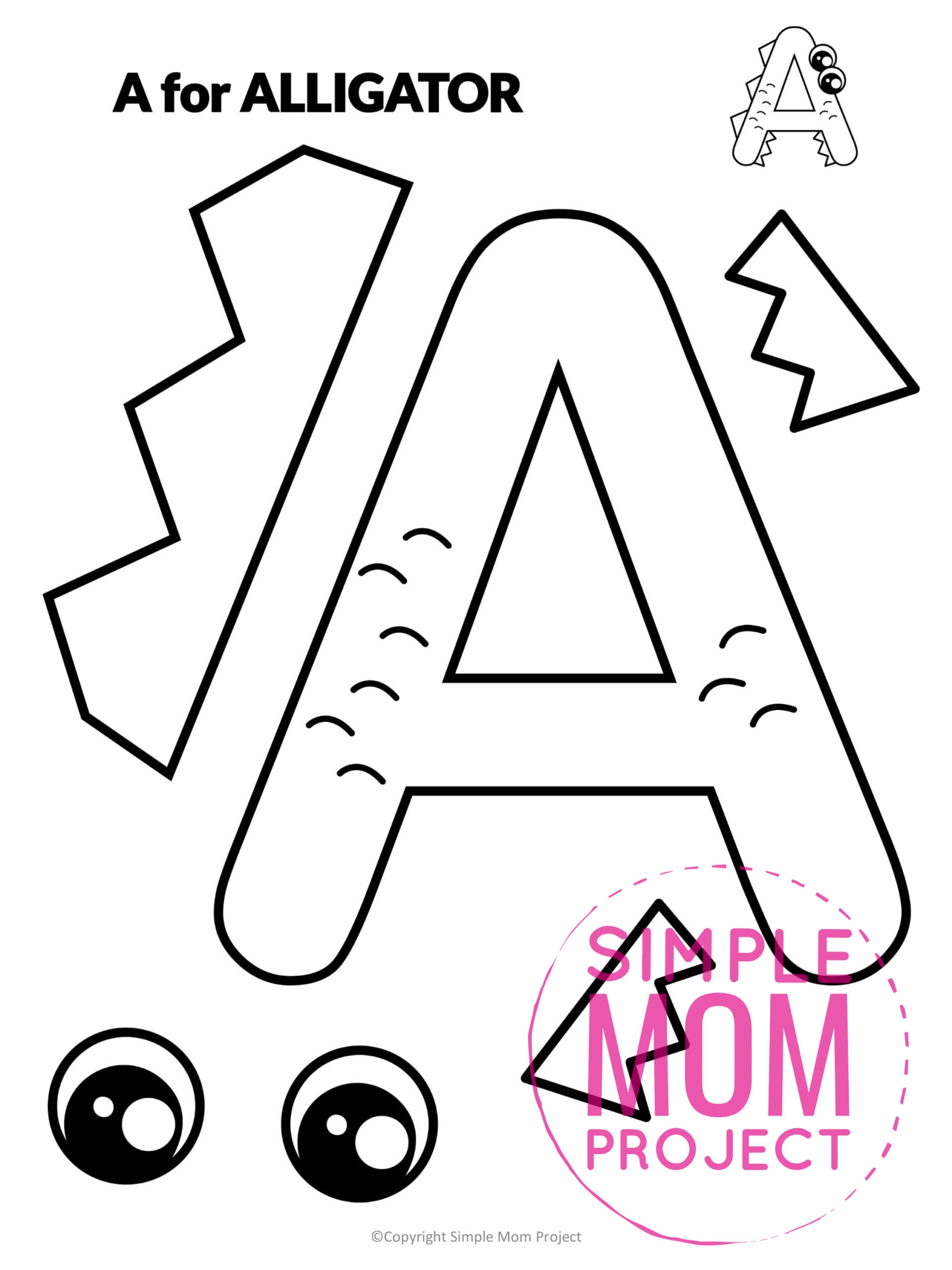 54 ULTIMATE Alphabet Cut And Paste Craft Printable Templates Full Colored U0026 Black And White Simple Mom Project Store