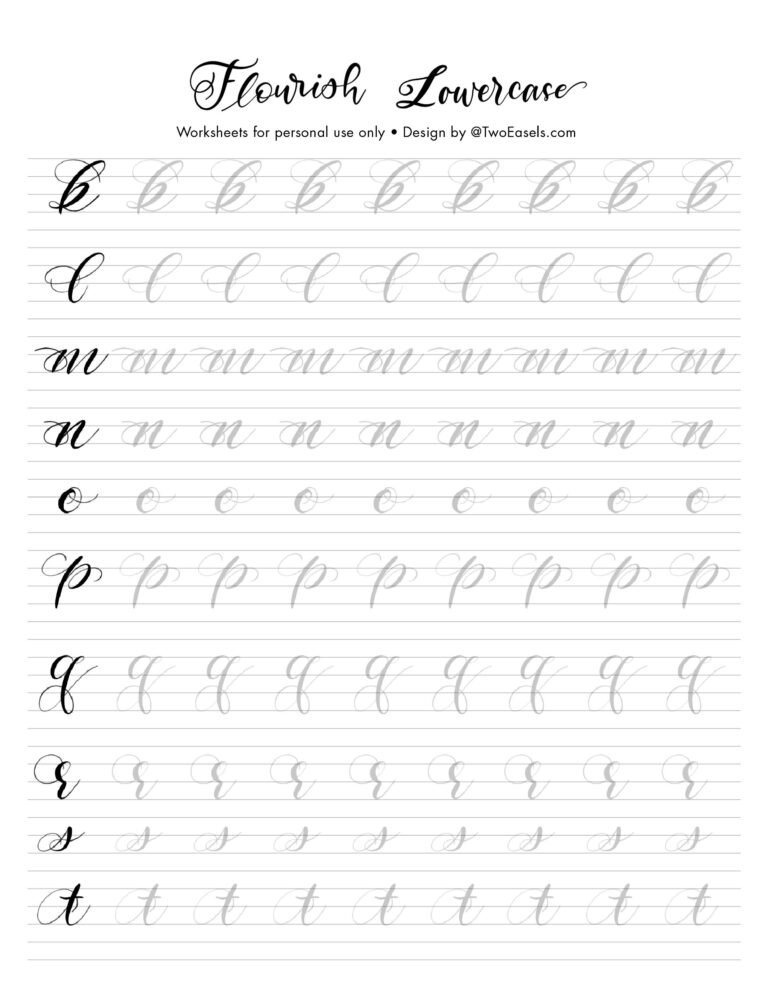 8 Flourishing Ideas Hand Lettering Calligraphy Worksheet Lettering