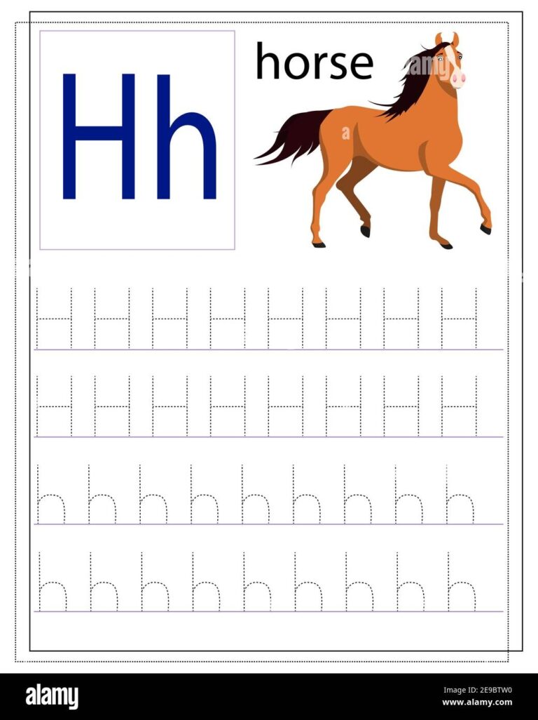 A Worksheet For Children With The Letter H To Learn The English Alphabet Stock Vector Image U0026 Art Alamy