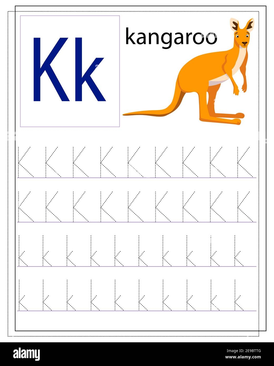 A Worksheet For Children With The Letter K To Learn The English Alphabet Stock Vector Image U0026 Art Alamy