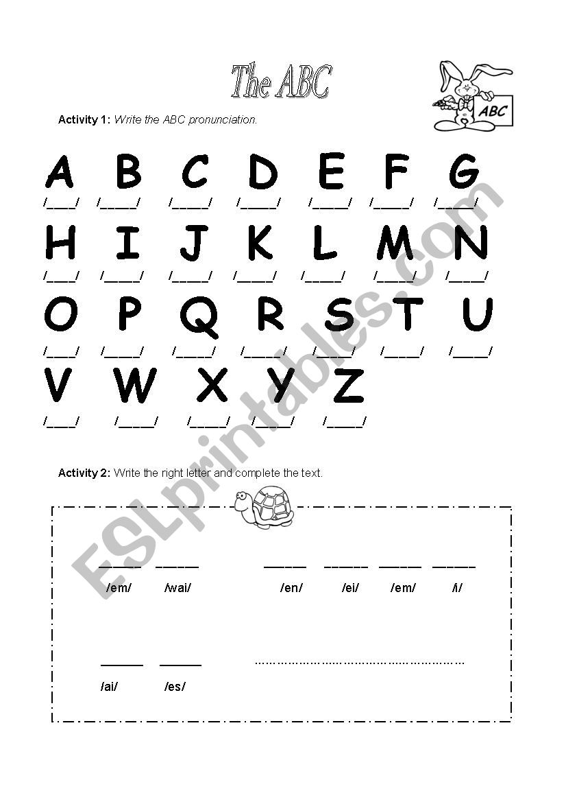 Abc ESL Worksheet By Nosita