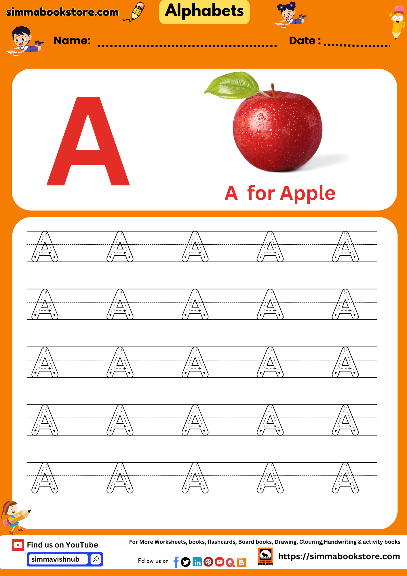 ABC Hand Writing Practice Worksheet For Nursery And Preschool
