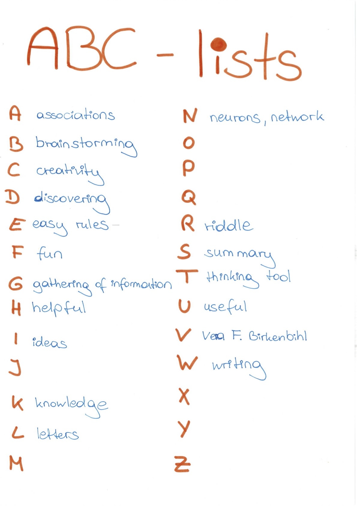 ABC Lists How To Use The Thinking Tool Intelligently Worksheets Library