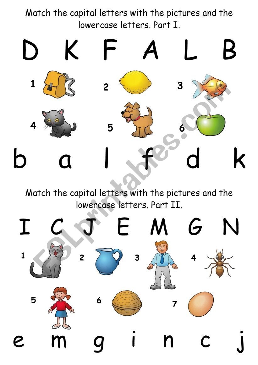 ABC Matching ESL Worksheet By ZhenyaB