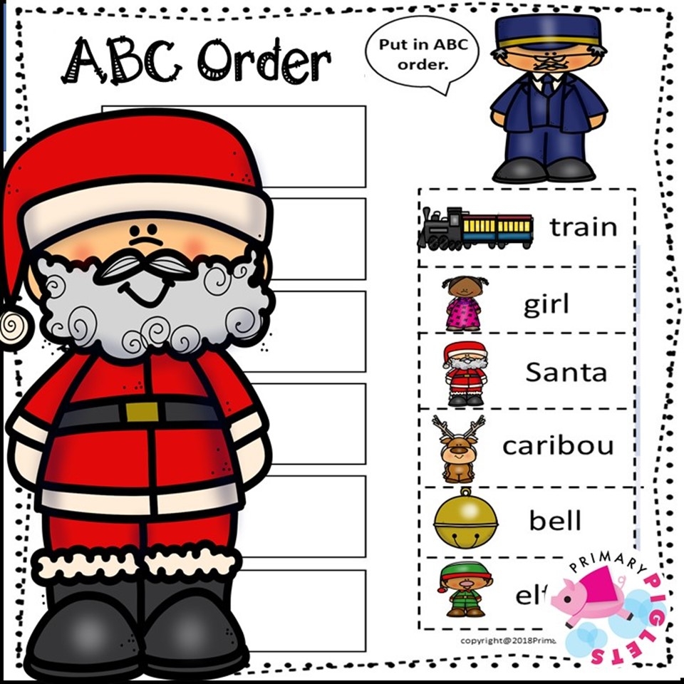 ABC ORDER WORKSHEETS CHRISTMAS ALPHABETICAL ORDER Classful
