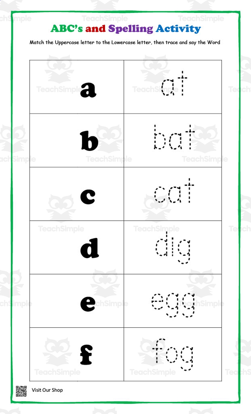 Alphabet Spelling Worksheets