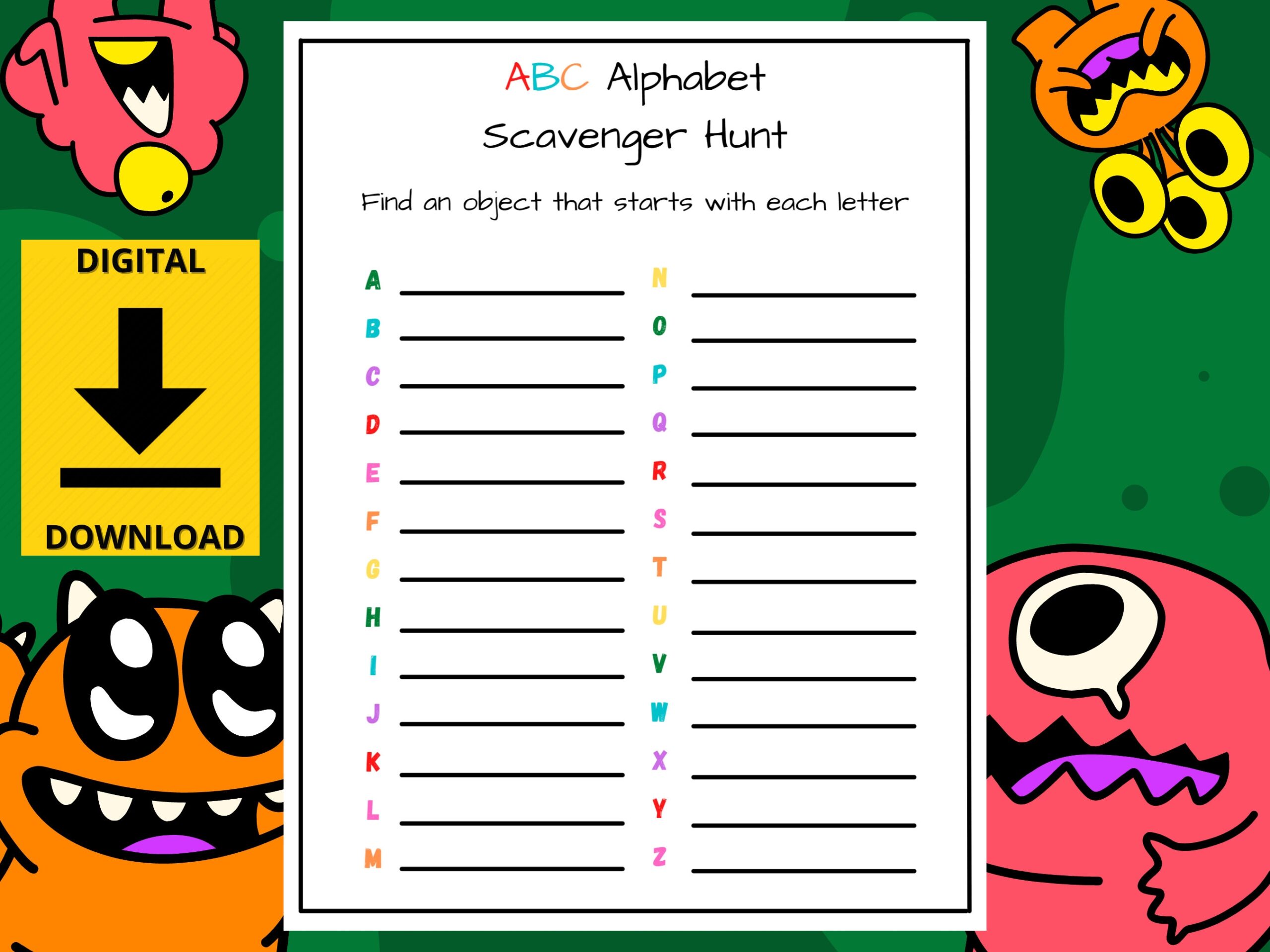 ABC Scavenger Hunt Outdoor Activity For Kids