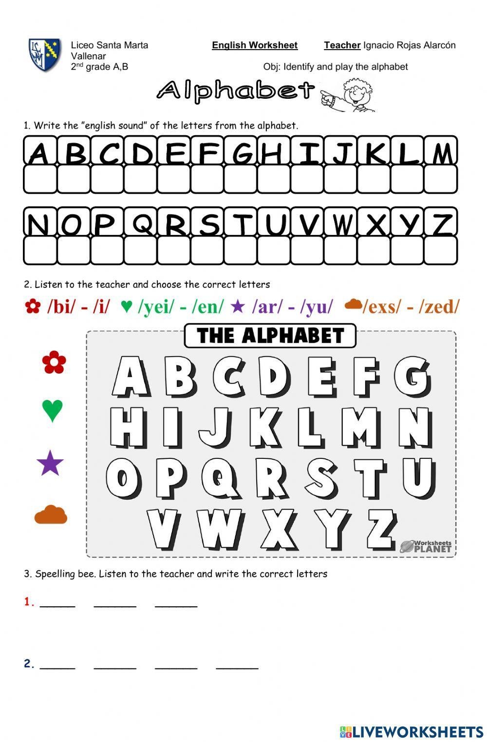 Alphabet 2nd Grade Worksheet Live Worksheets Worksheets Library