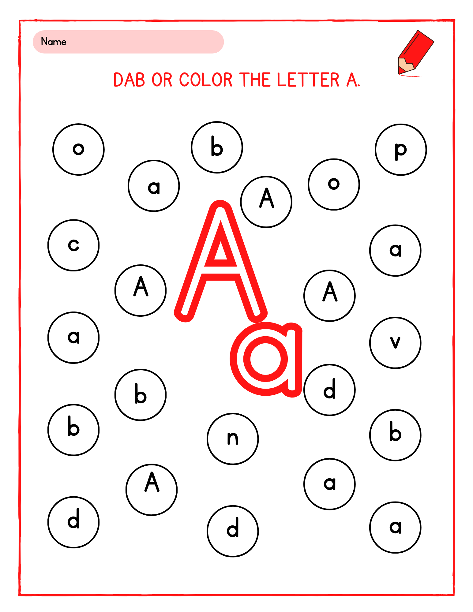 Alphabet A To Z Letter Dot It Uppercase And Lowercase Letter 