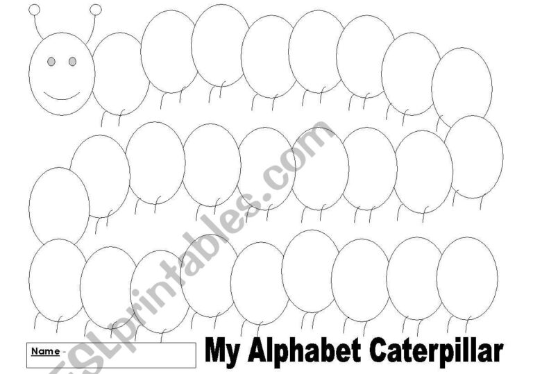 Alphabet Caterpillar ESL Worksheet By Slaurence