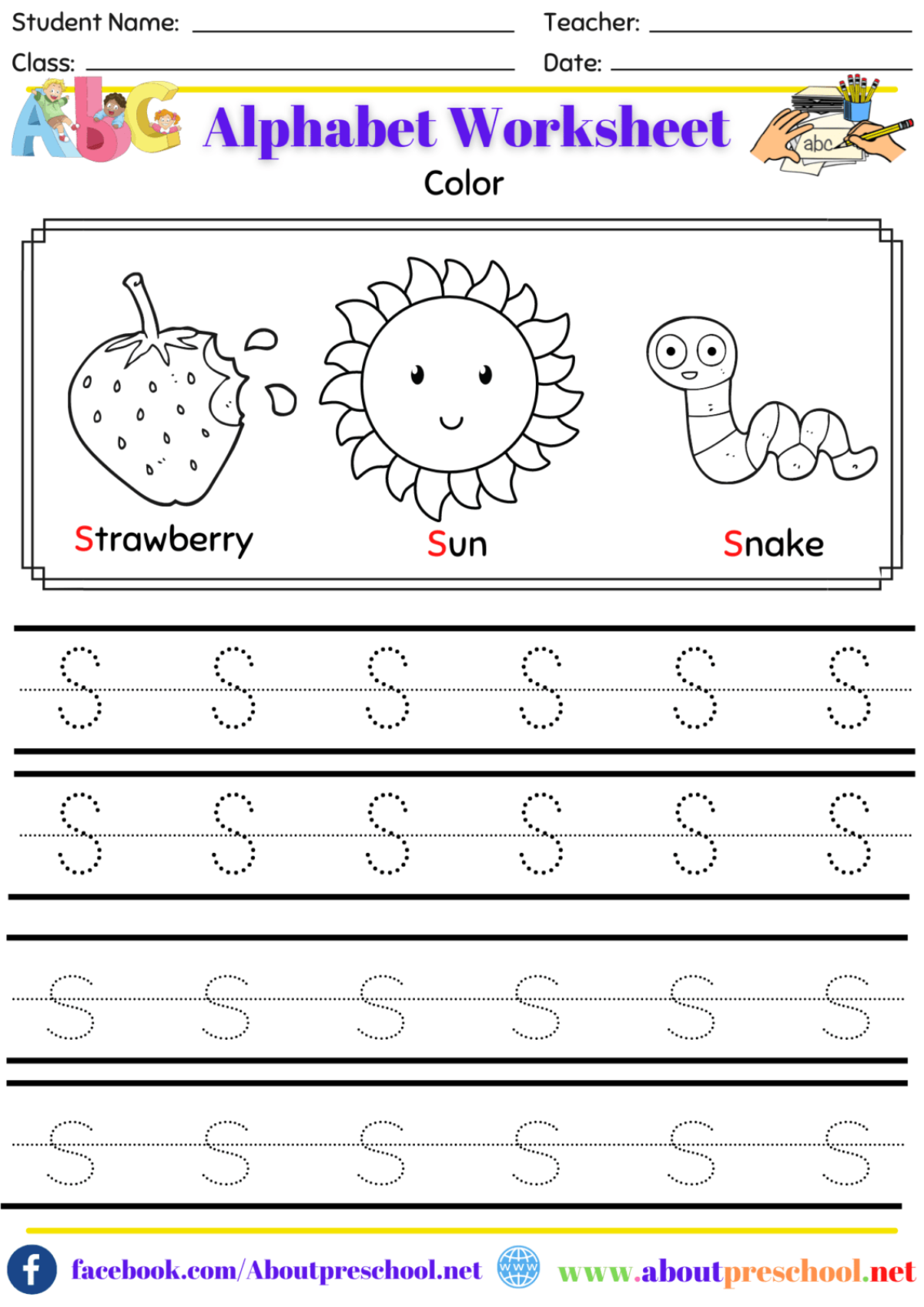 Alphabet Snake Worksheet