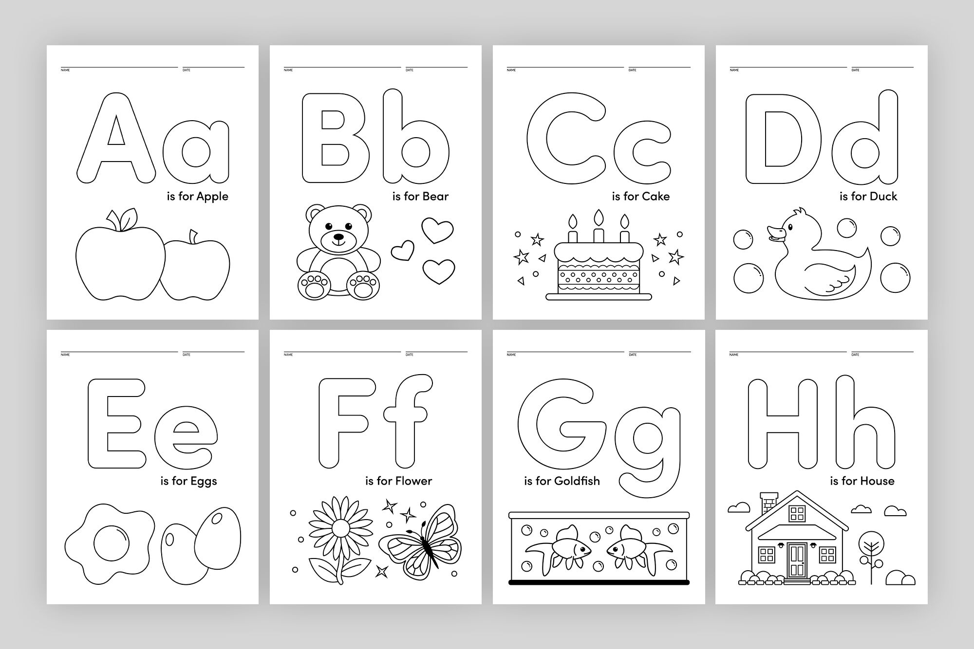 Alphabet Coloring Pages By Running With Foxes TheHungryJPEG