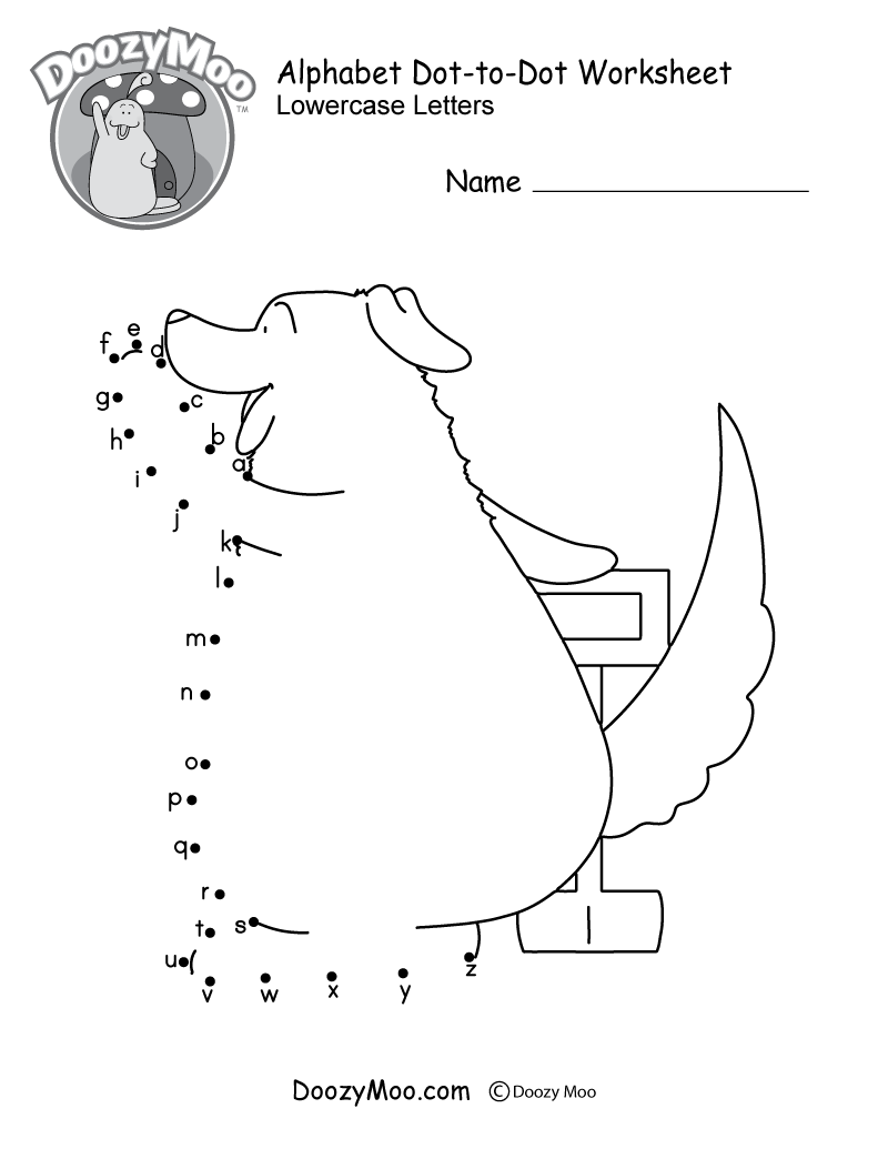 Alphabet Connect The Dots Worksheets Free Printables Doozy Moo
