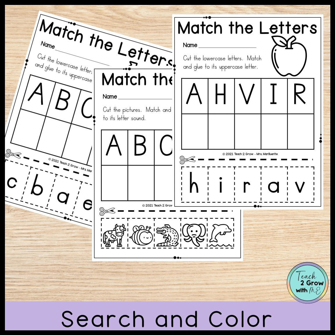 Alphabet Matching Cut And Paste Worksheets