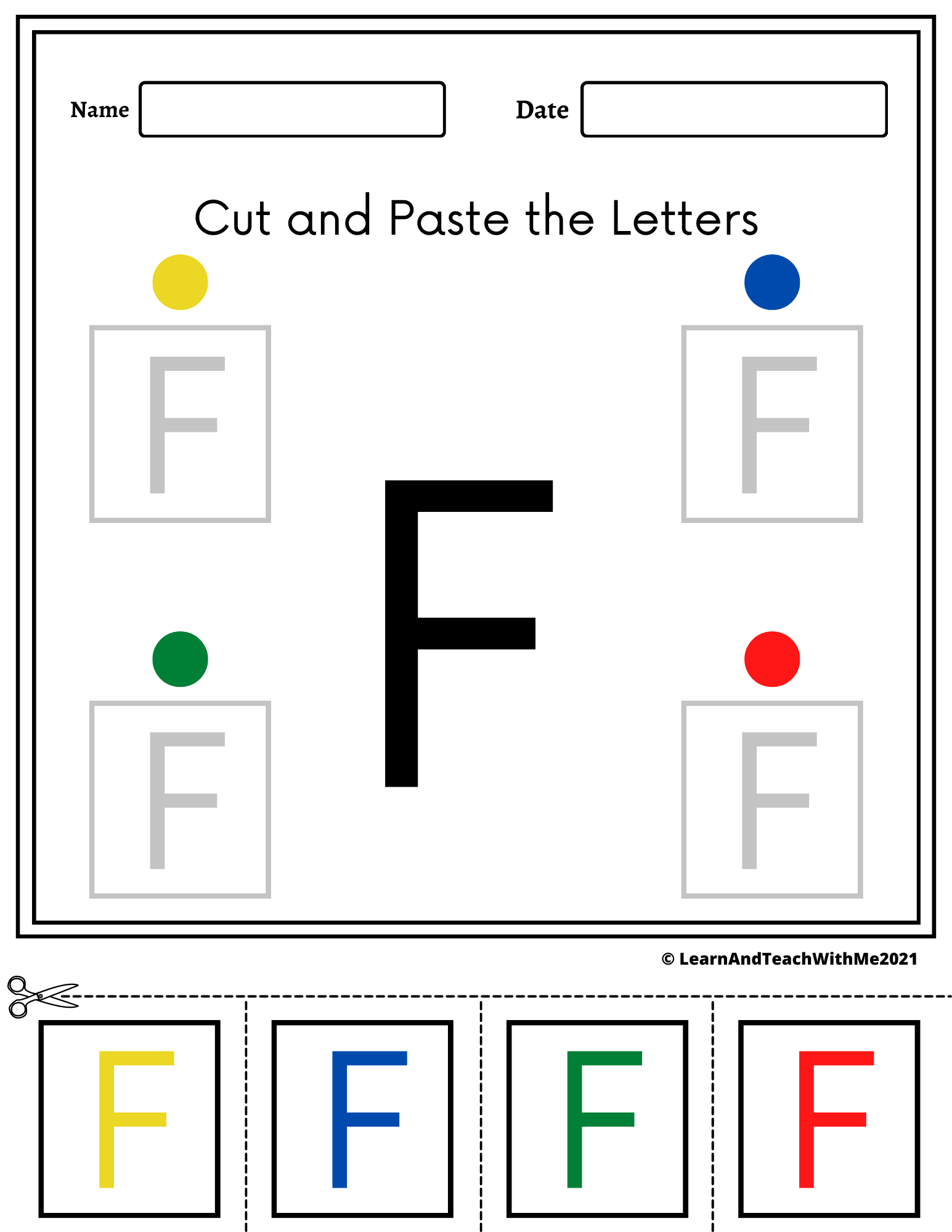 Alphabet Cut And Paste Worksheets Uppercase Letters