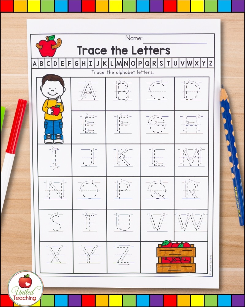 Alphabet Letter Tracing Worksheets For The Whole Year United Teaching