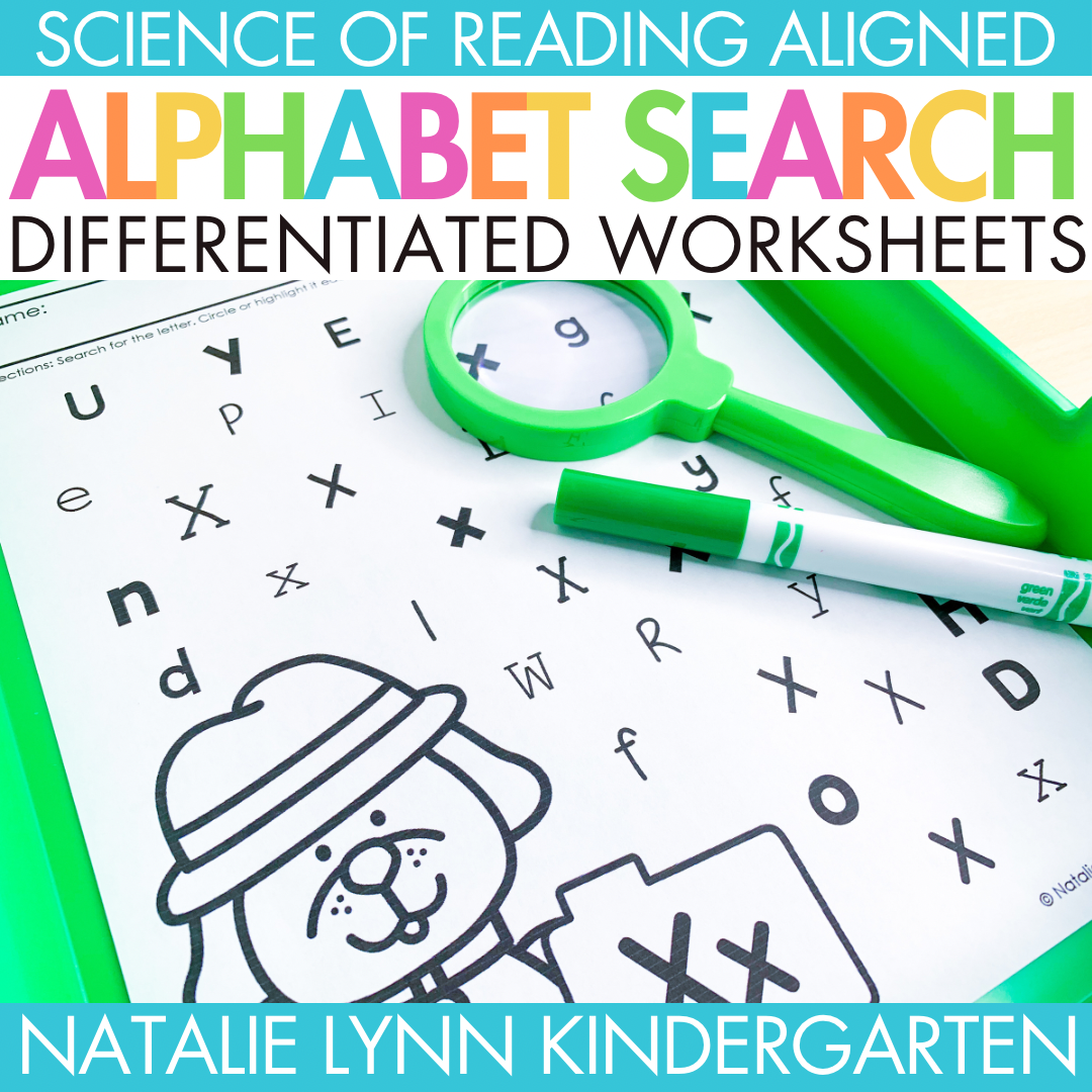 Alphabet Letters Search And Find Differentiated Worksheets Same Or 