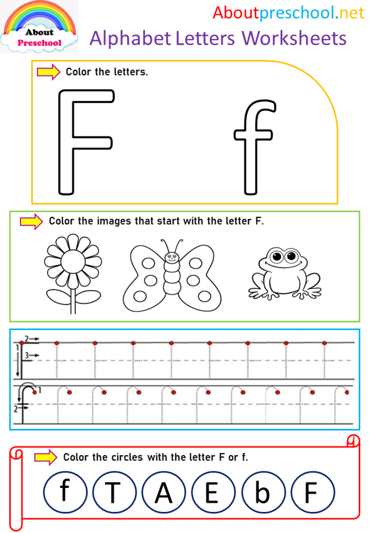 Alphabet Letters Worksheets F About Preschool