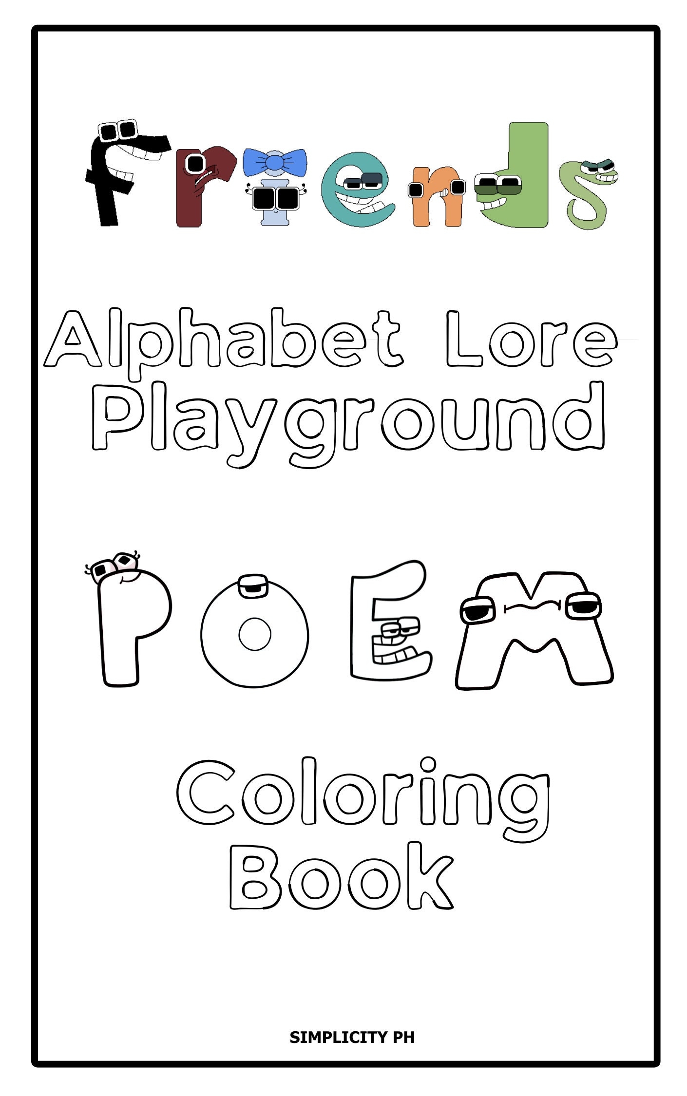 Alphabet Lore Coloring Book With Engaging Poem About Playground 