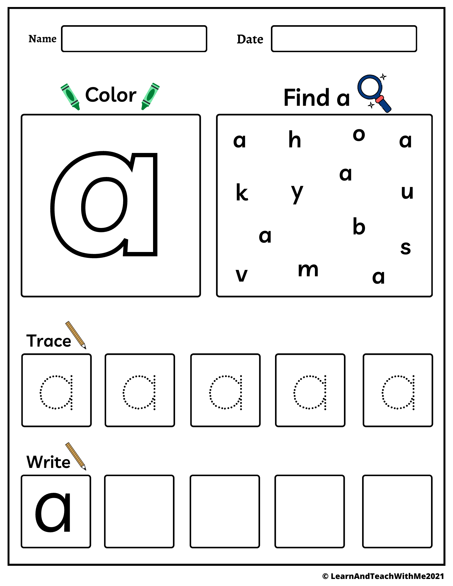 Alphabet Lower Case Letters Worksheets