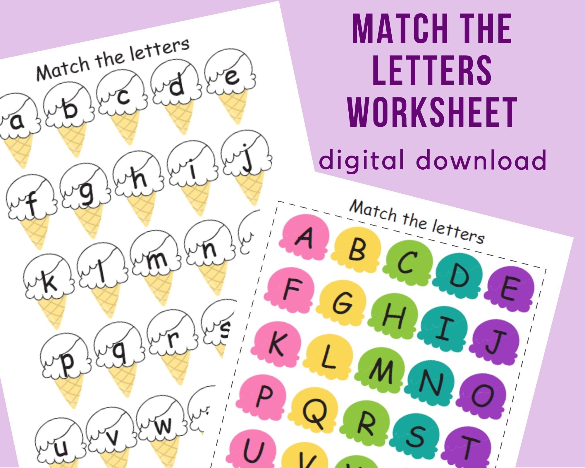Alphabet Matching Worksheet Printable Busy Book For Toddler 