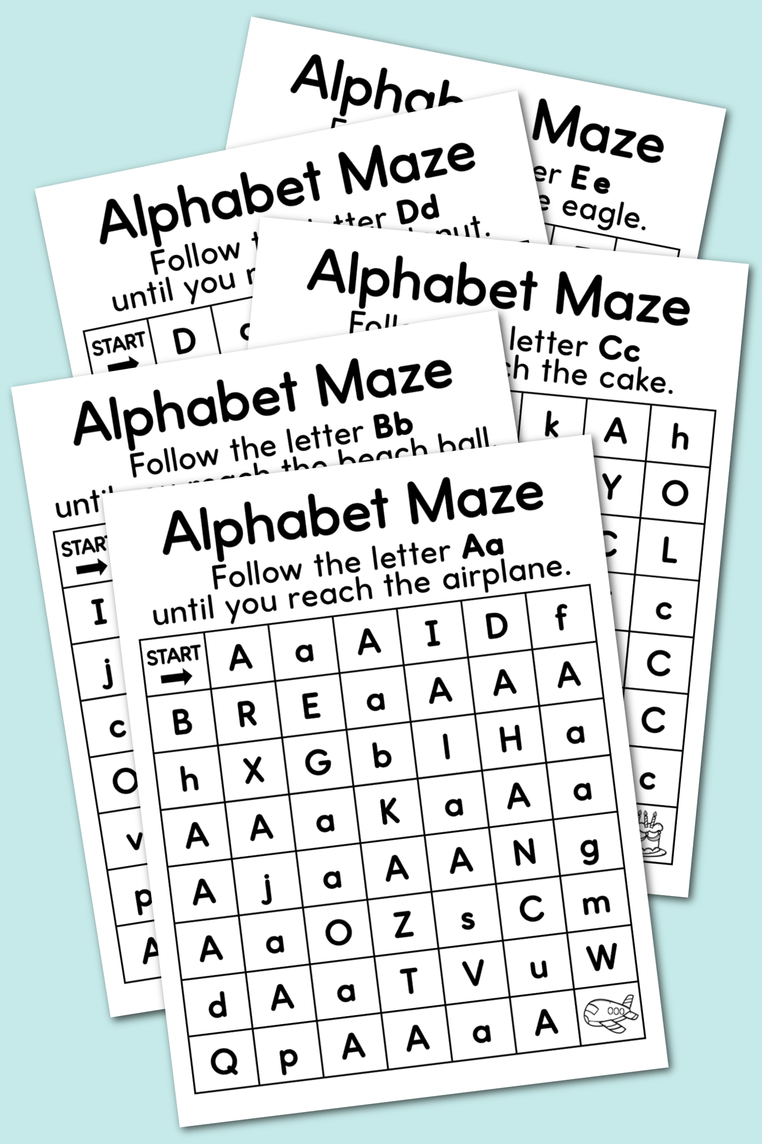 Alphabet Maze Worksheets