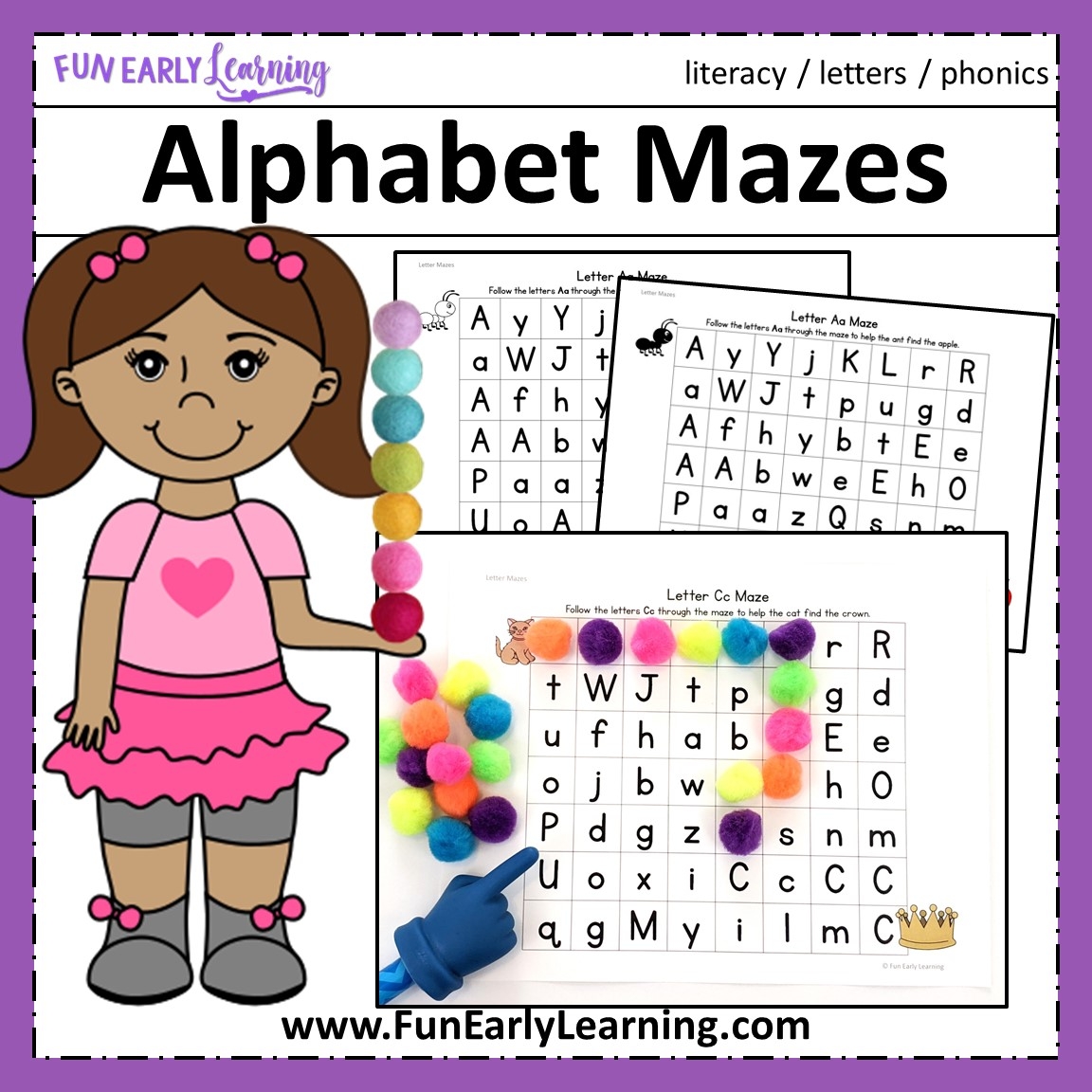 Alphabet Mazes Worksheets