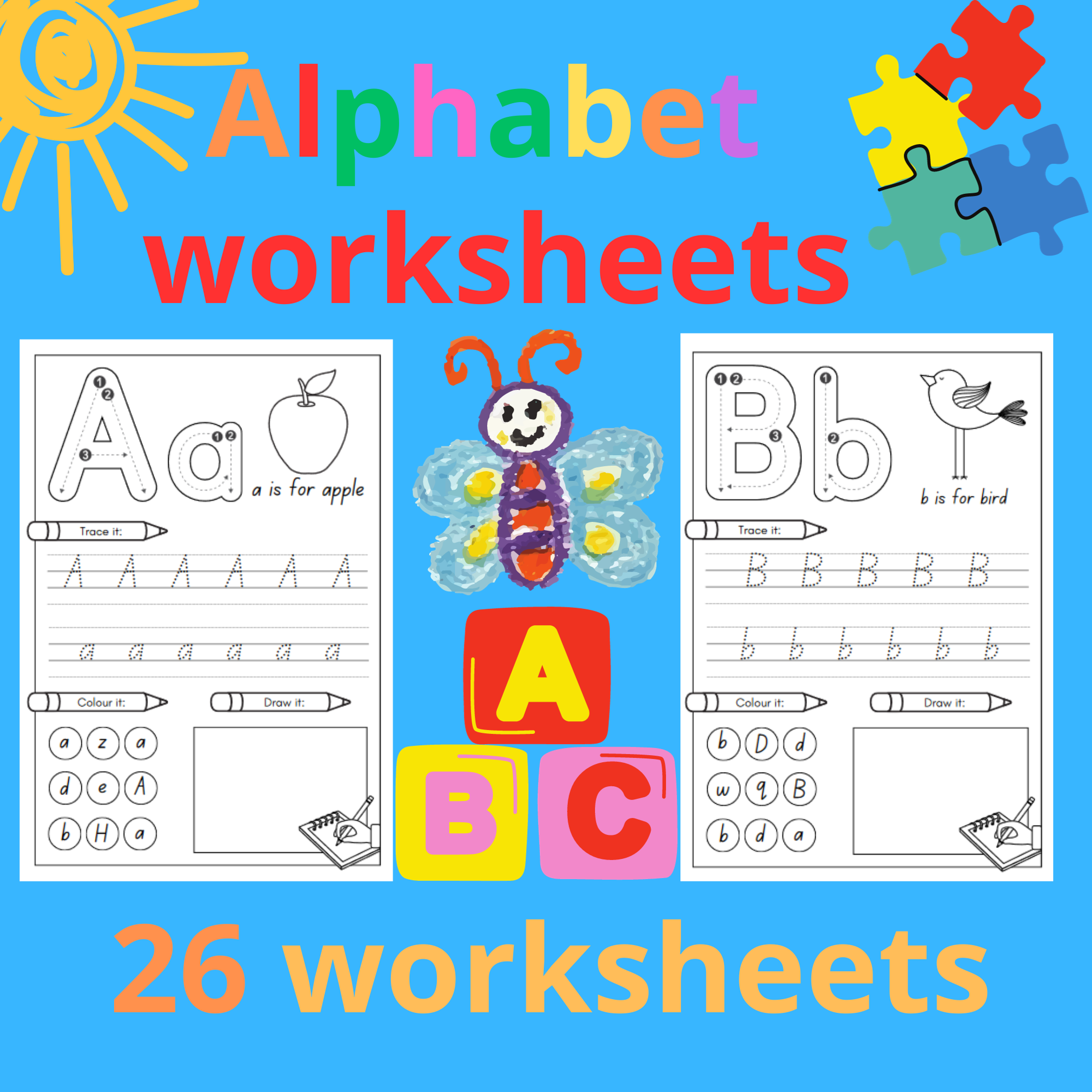 Alphabet Practice Worksheets Kindergarten Letter Morning Work ESL Made By Teachers