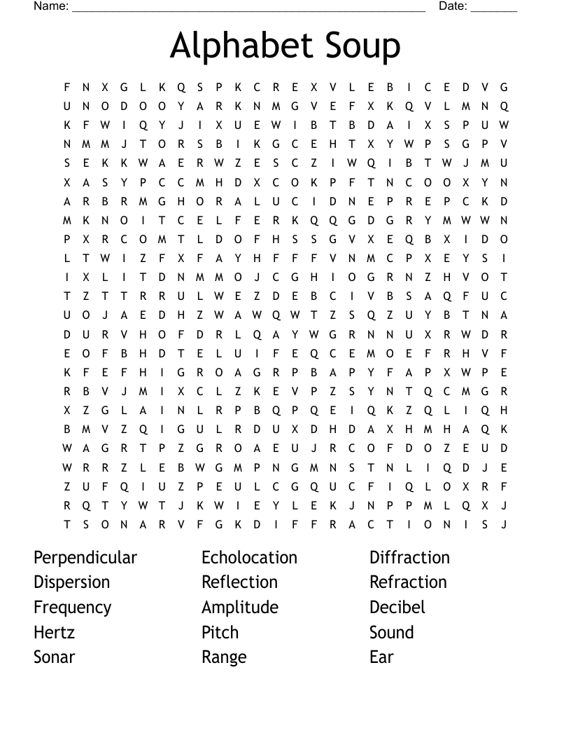 Alphabet Soup Worksheet