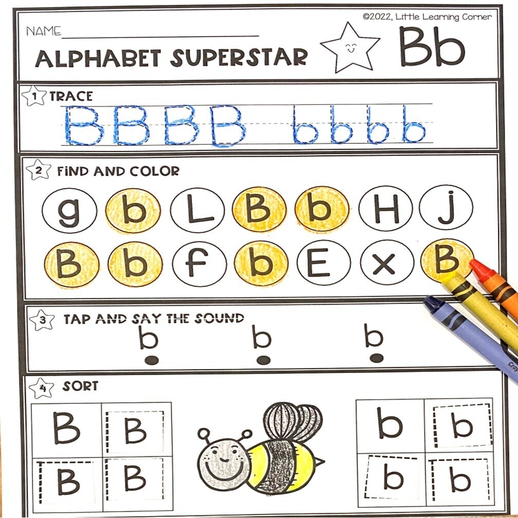 Alphabet SuperStars Letter Practice Worksheets