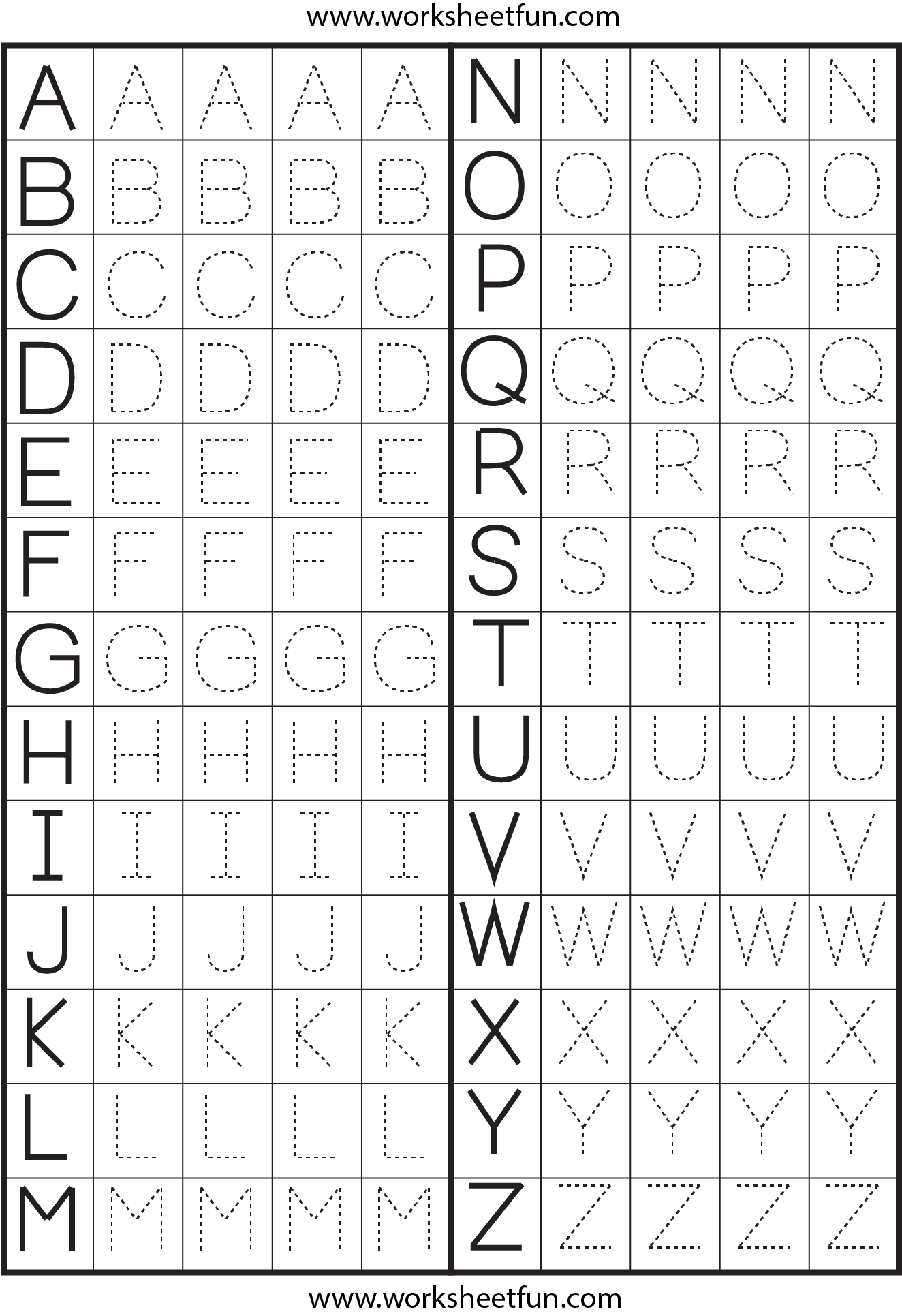 Alphabet Tracing Worksheets Free Handwriting Practice Pages 