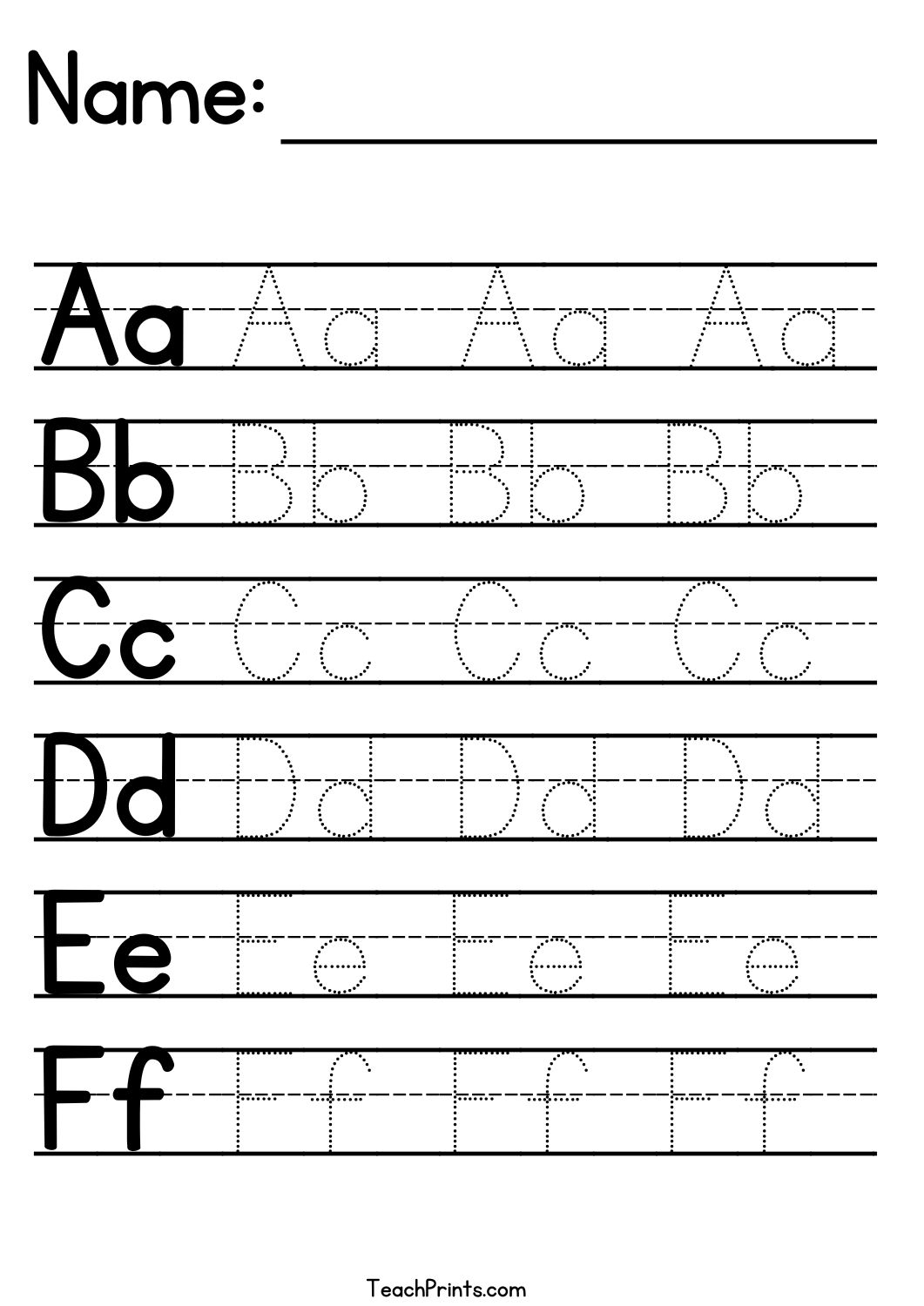 Worksheets For Alphabet
