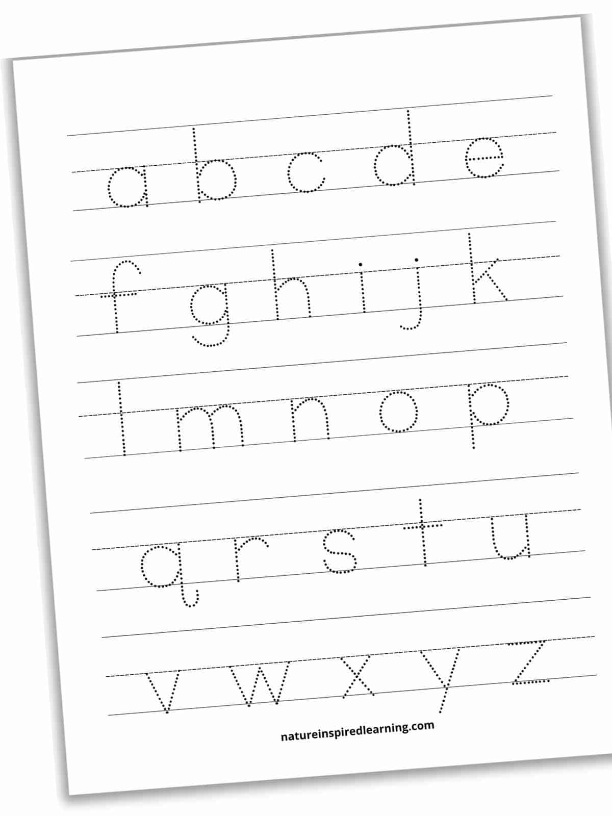 Alphabet Tracing Worksheets Printable Nature Inspired Learning