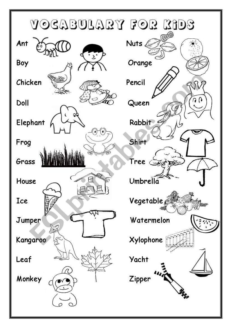 ALPHABET Vocabulary ESL Worksheet By Iamirish21
