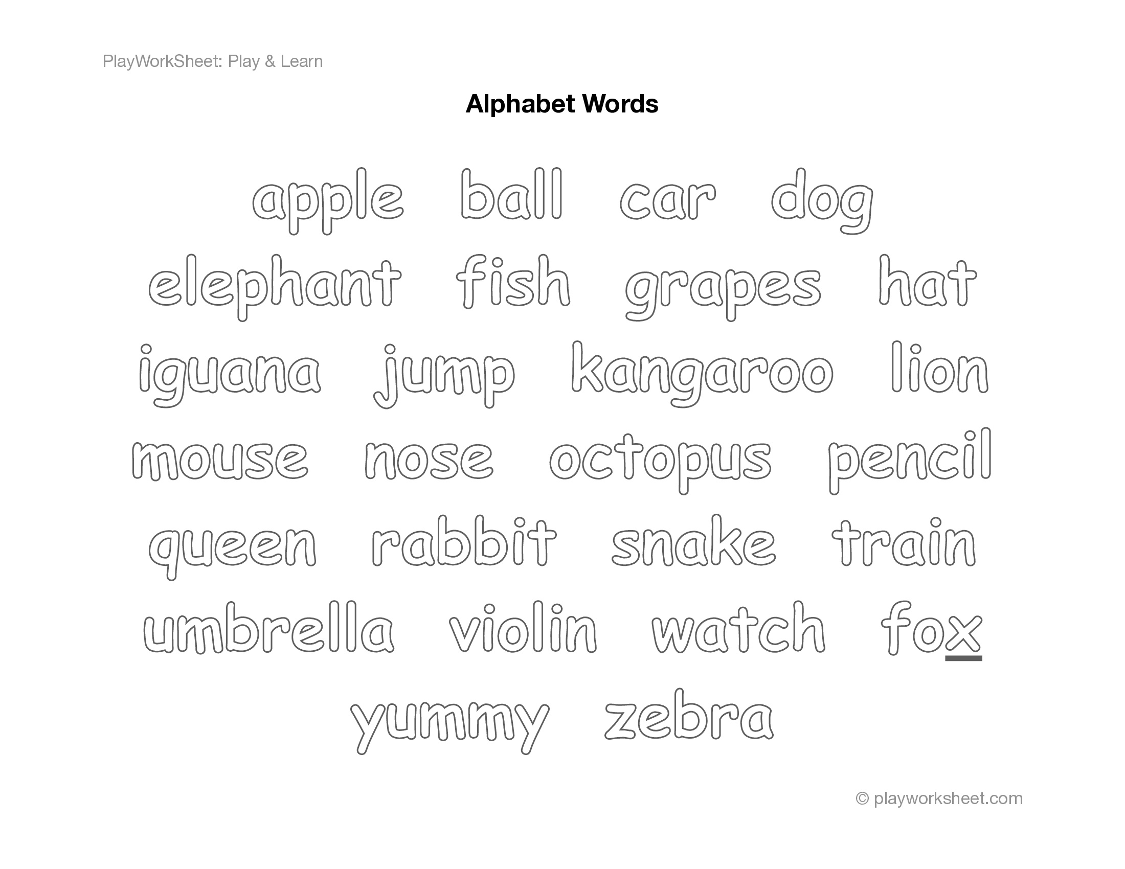 Apple Alphabet Worksheet