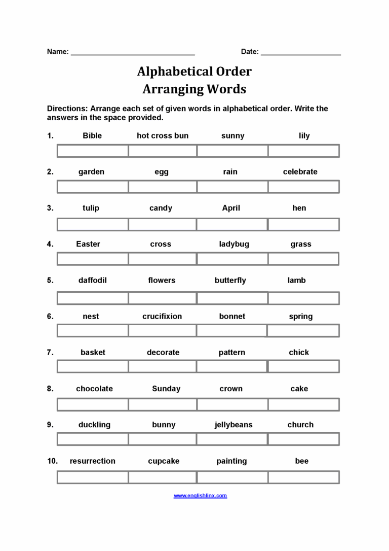 Alphabet Worksheets Alphabetical Order Worksheets Worksheets Library