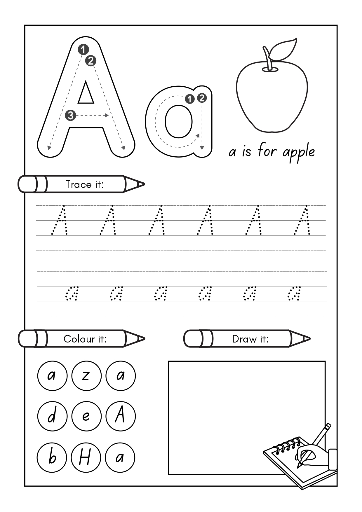 Alphabet Worksheets Handwriting Practice Writing Letters Tracing