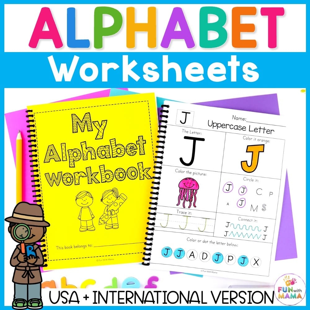 Alphabet Worksheets Letter Identification Workbook Fun With Mama 