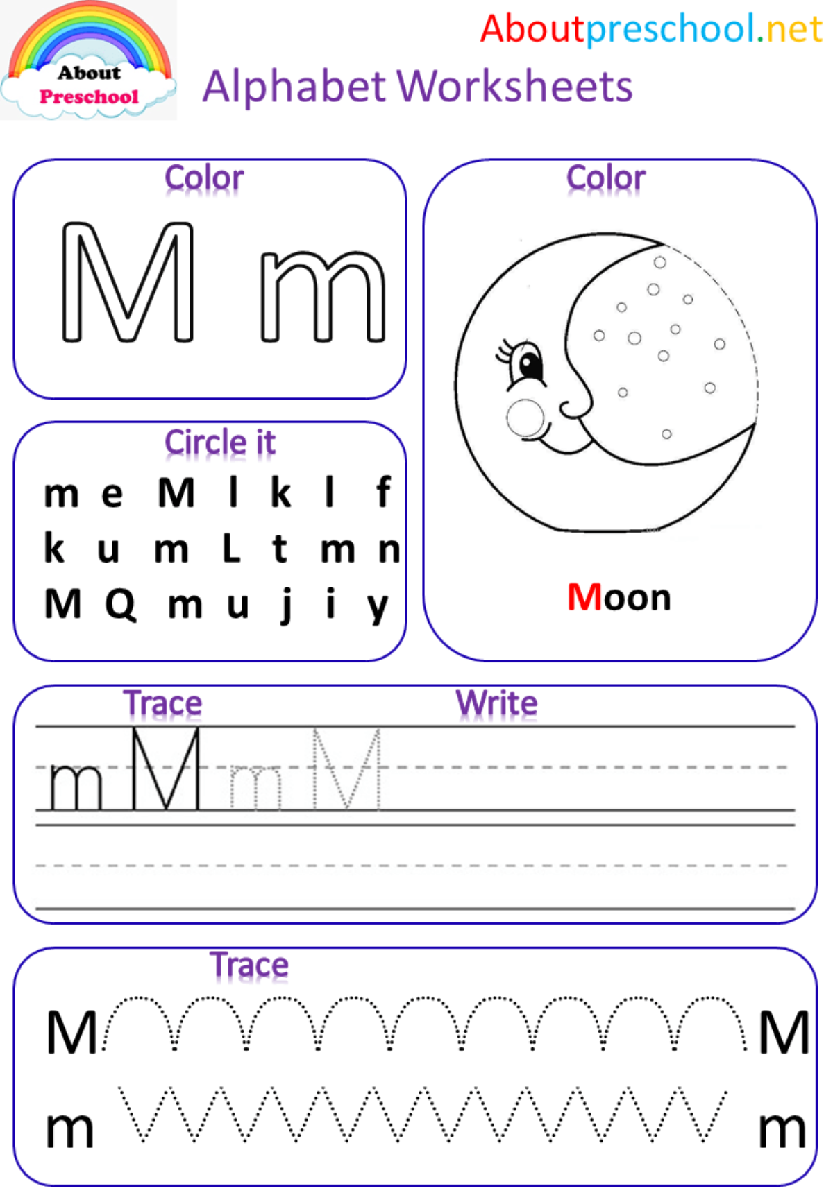 Alphabet Worksheets M About Preschool