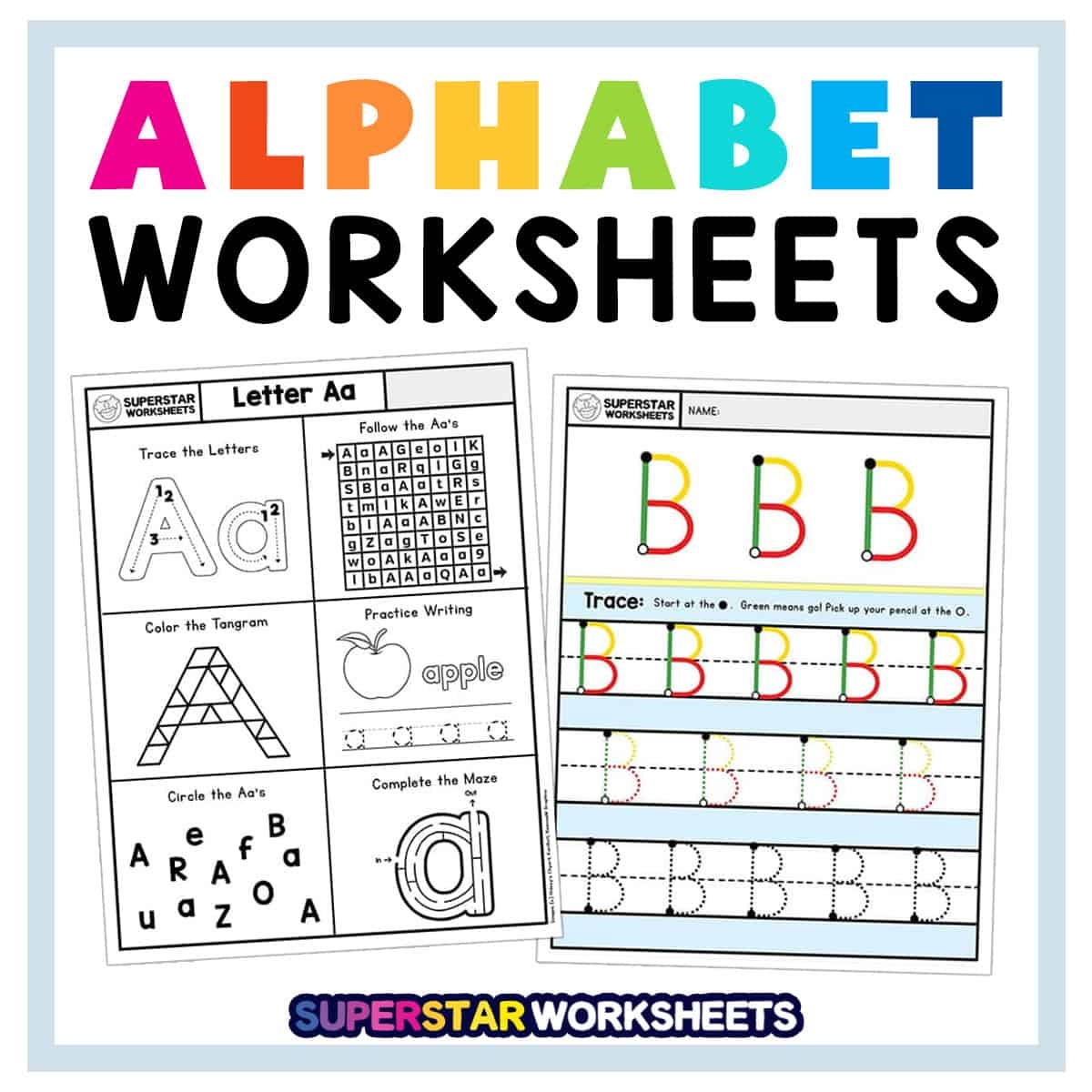 Alphabet Worksheets Superstar Worksheets