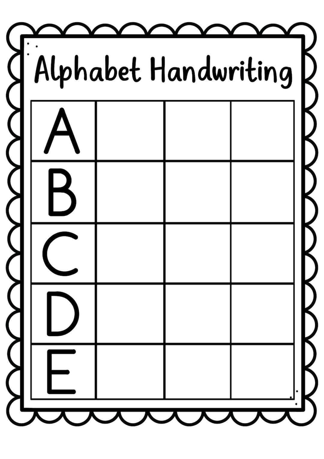 Alphabet Writing Printables Handwriting Worksheets ABC Writing 